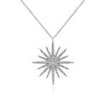 25 inch 14K White Gold Diamond Pavé Starburst Pendant Necklace - NK5308W45JJ-Gabriel & Co.-Renee Taylor Gallery
