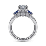 14K White Gold Round Solitaire Diamond Engagement Ring Mount - ER15546R4W44JJ-Gabriel & Co.-Renee Taylor Gallery