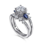 14K White Gold Round Solitaire Diamond Engagement Ring Mount - ER15546R4W44JJ-Gabriel & Co.-Renee Taylor Gallery