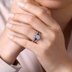 14K White Gold Round Solitaire Diamond Engagement Ring Mount - ER15546R4W44JJ-Gabriel & Co.-Renee Taylor Gallery