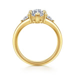 14K Yellow Gold Marquise Shape Three Stone Diamond Engagement Ring Mount - ER17026M8Y44JJ-Gabriel & Co.-Renee Taylor Gallery