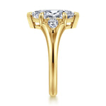 14K Yellow Gold Marquise Shape Three Stone Diamond Engagement Ring Mount - ER17026M8Y44JJ-Gabriel & Co.-Renee Taylor Gallery