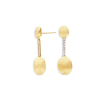 "Élite" Gold Boules Connected with a Diamonds Bar Earrings - OS4-583-Nanis-Renee Taylor Gallery