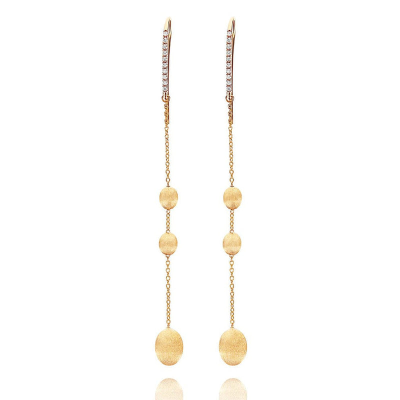 "SOFFIO" Gold & Diamonds Long Earrings - OS23-583-Nanis-Renee Taylor Gallery