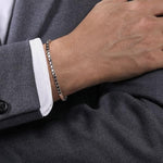 925 Sterling Silver Solid Men's Box Chain 4mm Bracelet - TBM2078SVJJJ-Gabriel & Co.-Renee Taylor Gallery