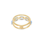"AZURE" Gold, Diamonds & Aquamarine Double-Band Ring - AS3-597-Nanis-Renee Taylor Gallery