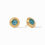 Astor Stone Stud Earrings - Iridescent Peacock Blue-Julie Vos-Renee Taylor Gallery