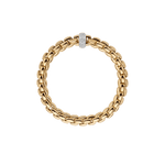 Flex'it EKA 18K Yellow Gold 8.5mm Bracelet with Diamond Pave'-FOPE-Renee Taylor Gallery