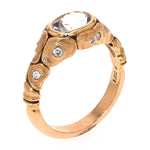 18K Rose Gold and Diamond "Turtle" Ring Unheated Pastel Blue Sapphire - R-217R-Alex Sepkus-Renee Taylor Gallery