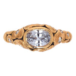 18K Rose Gold and Diamond "Turtle" Ring Unheated Pastel Blue Sapphire - R-217R-Alex Sepkus-Renee Taylor Gallery