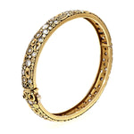 Open Oval Bangle Bracelet with White Diamonds in 18K Yellow Gold - B-24A-Alex Sepkus-Renee Taylor Gallery