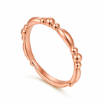 14K Rose Gold Alternating Bar and Bujukan Stackable Ring - LR51938K4JJJ-Gabriel & Co.-Renee Taylor Gallery