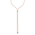 ARIA 18K Rose Gold Necklace with a White Gold Slider with .48 ct Diamond Pavé-FOPE-Renee Taylor Gallery