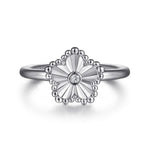 925 Sterling Silver Diamond Bujukan Frame Flower Diamond Cut Ladies Ring - LR52867SV5JJ-Gabriel & Co.-Renee Taylor Gallery