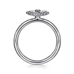 925 Sterling Silver Diamond Bujukan Frame Flower Diamond Cut Ladies Ring - LR52867SV5JJ-Gabriel & Co.-Renee Taylor Gallery