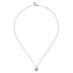925 Sterling Silver Diamond Bujukan Frame Flower Diamond Cut Pendant Necklace - NK7913SV5JJ-Gabriel & Co.-Renee Taylor Gallery