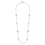 925 Sterling Silver 24 inch Bezel Green Amethyst and Round Hollow Silver Disk Station Necklace - NK7648-32SVJGA-Gabriel & Co.-Renee Taylor Gallery
