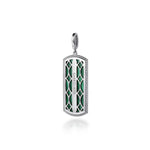925 Sterling Silver 35mm Bujukan Dog Tag with Malachite - PT6618SVJMA-Gabriel & Co.-Renee Taylor Gallery