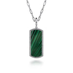 925 Sterling Silver 35mm Bujukan Dog Tag with Malachite - PT6618SVJMA-Gabriel & Co.-Renee Taylor Gallery