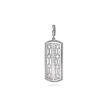 925 Sterling Silver 35mm Bujukan Dog Tag With Mother Of Pearl - PT6604SVJWM-Gabriel & Co.-Renee Taylor Gallery