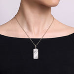 925 Sterling Silver 35mm Bujukan Dog Tag With Mother Of Pearl - PT6604SVJWM-Gabriel & Co.-Renee Taylor Gallery