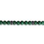 925 Sterling Silver 6mm Black Spinel and Malachite Beaded Bracelet - TBM2129SVJMC-Gabriel & Co.-Renee Taylor Gallery