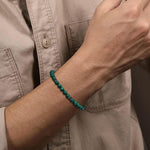 925 Sterling Silver 6mm Black Spinel and Malachite Beaded Bracelet - TBM2129SVJMC-Gabriel & Co.-Renee Taylor Gallery