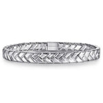925 Sterling Silver 7mm Width Herringbone Mens Bracelet - TBM2167SVJJJ-Gabriel & Co.-Renee Taylor Gallery