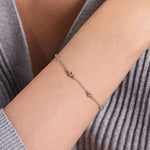 925 Sterling Silver Beaded Station Bracelet - TB4480SVJJJ-Gabriel & Co.-Renee Taylor Gallery