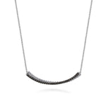 925 Sterling Silver Black Spinel Bujukan Bar Necklace - NK6367SVJBS-Gabriel & Co.-Renee Taylor Gallery
