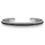 925 Sterling Silver Black Spinel Bujukan Bead Cuff Bracelet - BG4746-65SVJBS-Gabriel & Co.-Renee Taylor Gallery