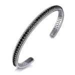 925 Sterling Silver Black Spinel Bujukan Bead Cuff Bracelet - BG4746-65SVJBS-Gabriel & Co.-Renee Taylor Gallery