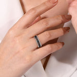 925 Sterling Silver Black Spinel Bujukan Easy Stackable Ladies Ring - LR51779SVJBS-Gabriel & Co.-Renee Taylor Gallery
