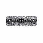 925 Sterling Silver Black Spinel Bujukan Easy Stackable Ladies Ring - LR51779SVJBS-Gabriel & Co.-Renee Taylor Gallery