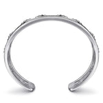 925 Sterling Silver Black Spinel Bujukan Link Chain Cuff Bracelet - BG4884-62SVJBS-Gabriel & Co.-Renee Taylor Gallery
