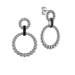 925 Sterling Silver Black Spinel Bujukan Link Drop Earrings - EG14647SVJBS-Gabriel & Co.-Renee Taylor Gallery