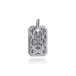 925 Sterling Silver Black Spinel Dog Tag Pendant - PTM6548SVJBS-Gabriel & Co.-Renee Taylor Gallery