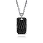 925 Sterling Silver Black Spinel Dog Tag Pendant - PTM6548SVJBS-Gabriel & Co.-Renee Taylor Gallery