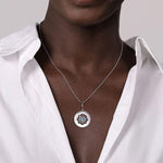 925 Sterling Silver Blue Topaz and White Sapphire Bujukan Medallion Pendant - PT6636SVJMC-Gabriel & Co.-Renee Taylor Gallery