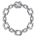 925 Sterling Silver Bujukan And Elongated Octagon Link Chain Bracelet - TB4961-75SVJJJ-Gabriel & Co.-Renee Taylor Gallery