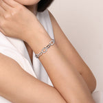 925 Sterling Silver Bujukan And Elongated Octagon Link Chain Bracelet - TB4961-75SVJJJ-Gabriel & Co.-Renee Taylor Gallery