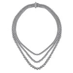 925 Sterling Silver Bujukan Beads Three Layered Necklace - NK7711SVJJJ-Gabriel & Co.-Renee Taylor Gallery