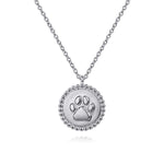 925 Sterling Silver Bujukan Paw Print Pendant Necklace - NK7076SVJJJ-Gabriel & Co.-Renee Taylor Gallery