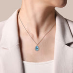 925 Sterling Silver Bujukan Swiss Blue Topaz Pendant Necklace - NK7096SVJBT-Gabriel & Co.-Renee Taylor Gallery