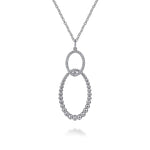 925 Sterling Silver Bujukan White Sapphire Circle Pendant Necklace - NK6889-24SVJWS-Gabriel & Co.-Renee Taylor Gallery