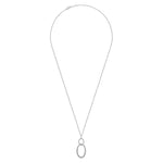 925 Sterling Silver Bujukan White Sapphire Circle Pendant Necklace - NK6889-24SVJWS-Gabriel & Co.-Renee Taylor Gallery