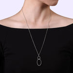 925 Sterling Silver Bujukan White Sapphire Circle Pendant Necklace - NK6889-24SVJWS-Gabriel & Co.-Renee Taylor Gallery