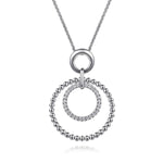 925 Sterling Silver Bujukan White Sapphire Pendant Drop Necklace - NK7685-24SVJWS-Gabriel & Co.-Renee Taylor Gallery