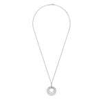 925 Sterling Silver Bujukan White Sapphire Triple Row Circle Pendant Necklace - NK6896-24SVJWS-Gabriel & Co.-Renee Taylor Gallery
