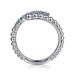 925 Sterling Silver Bujukan and Blue Topaz Bypass Ring - LR52856SVJBT-Gabriel & Co.-Renee Taylor Gallery